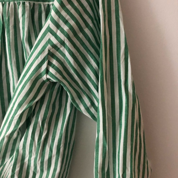 Mille Florian Top Blouse in Kelly Stripe Green White Size XL Button Up - Picture 12 of 16